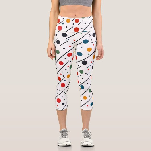 Bunte Damen-Leggings mit Muster – Vibrant Capri Leggings (Vorderseite)