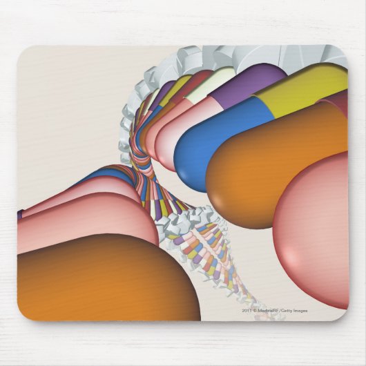 Bunte Darstellung eines DNS-Stranges Mousepad (Vorne)