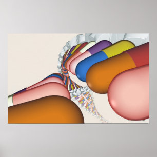 Bunte Darstellung eines DNS-Stranges Poster