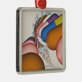 Bunte Darstellung eines DNS-Stranges Silbernes Ornament (Rechts)