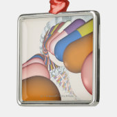Bunte Darstellung eines DNS-Stranges Silbernes Ornament (Links)