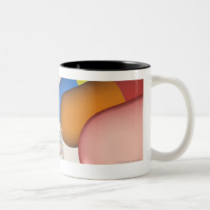 Bunte Darstellung eines DNS-Stranges Zweifarbige Tasse