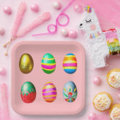 Bunte dekorierte Ostereier Pappteller (Party)