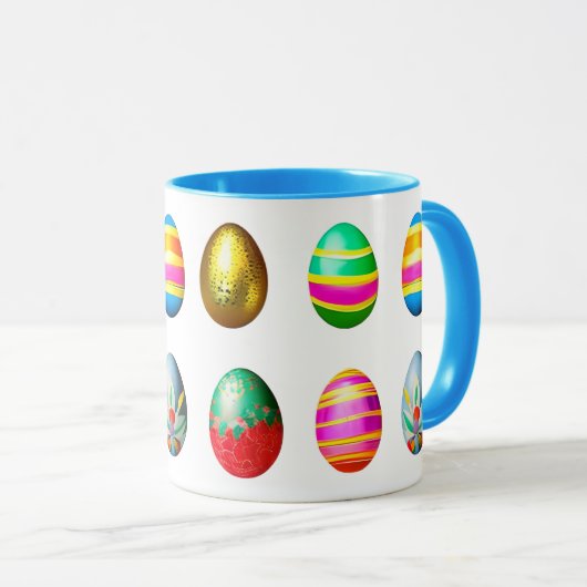 Bunte dekorierte Ostereier Tasse (VorderseiteRechts)