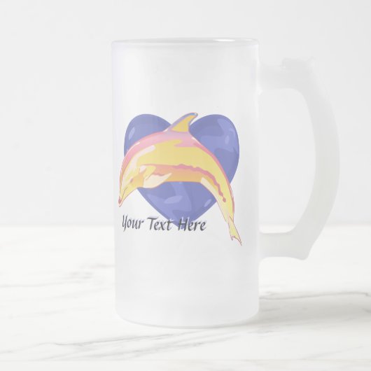 Bunte Delphin-Tasse Mattglas Bierglas (Rechts)