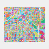 Bunte Denver-Karte Fleecedecke (Vorderseite (Horizontal))