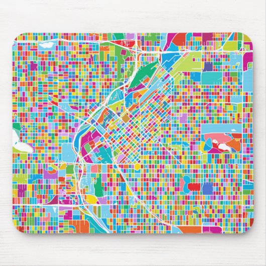 Bunte Denver-Karte Mousepad (Vorne)