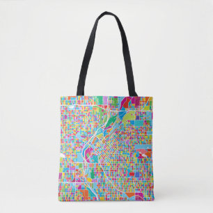 Bunte Denver-Karte Tasche