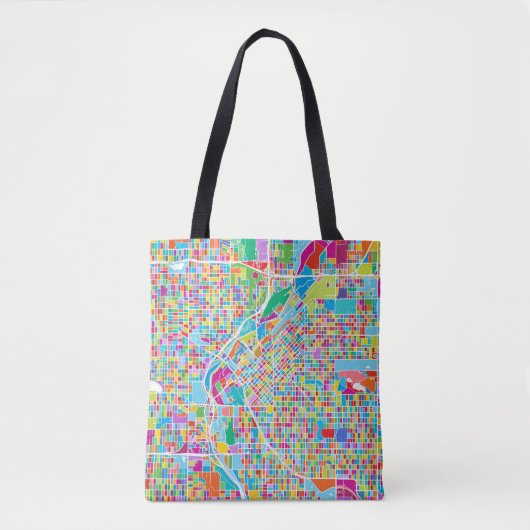 Bunte Denver-Karte Tasche (Vorderseite)