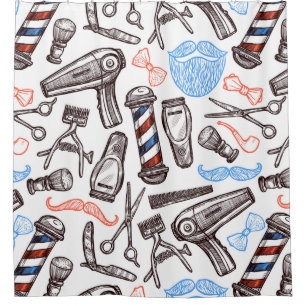Bunte der Friseur-Art der Männer Duschvorhang
