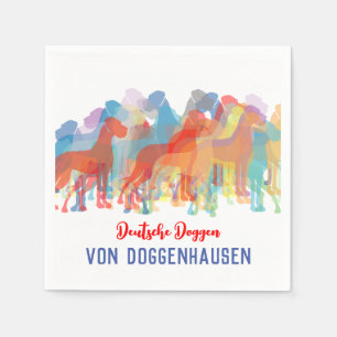 Bunte Deutsche Dogge Serviette