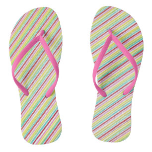 Bunte diagonale Nadelstreifen Gestreifte FlipFlops Badesandalen