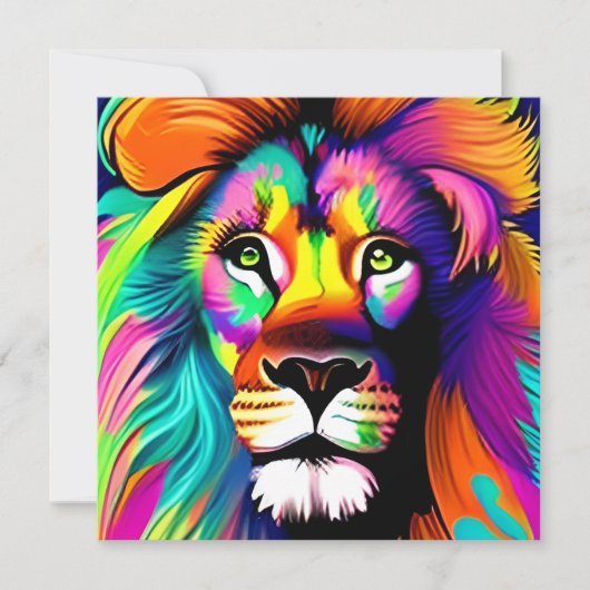 Bunte digitale Löwen-Kunst (Vorderseite)