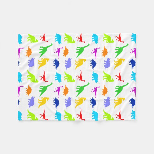 Bunte Dinosaurier Fleecedecke (Vorderseite (Horizontal))