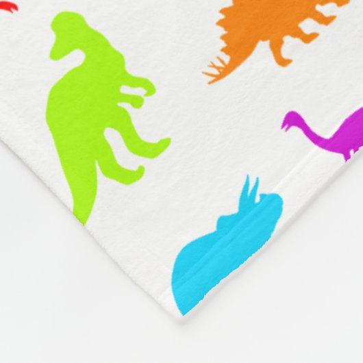 Bunte Dinosaurier Fleecedecke (Ecke)