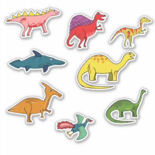 Bunte Dinosaurier für Kinder Aufkleber