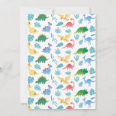 bunte Dinosaurier-Geburtstagsparty Einladung (Rückseite)