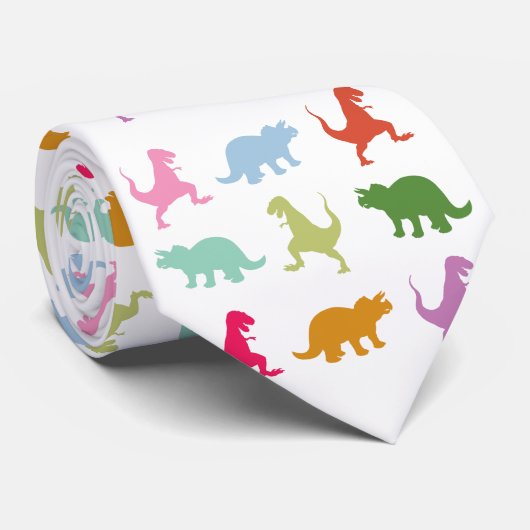 Bunte Dinosaurier-Hals-Krawatte Krawatte (Gerollt)