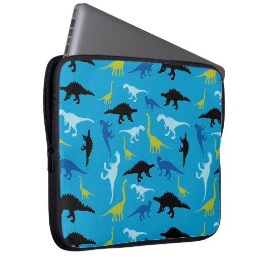 Bunte Dinosauriermuster-Laptophülse Laptopschutzhülle (Vorne Rechts)