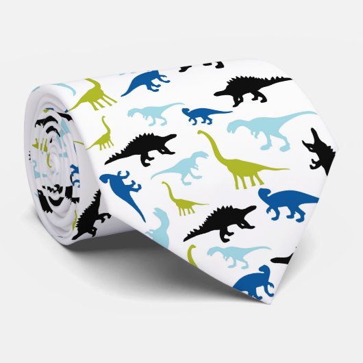Bunte Dinosauriermusterkrawatte Krawatte (Gerollt)