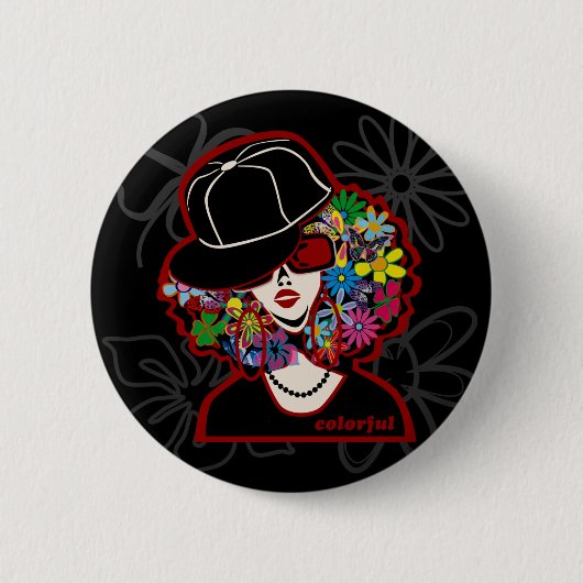 bunte Diva Button (Vorderseite)