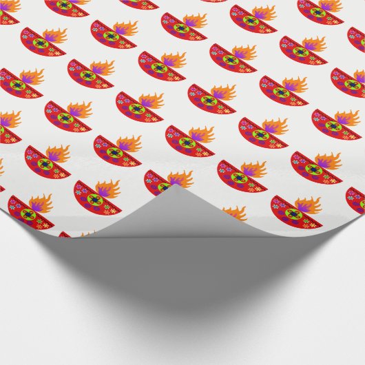 Bunte Diwali Lampe Diya Geschenkpapier (Ecke)