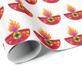 Bunte Diwali Lampe Diya Geschenkpapier (Rolleneckpunkt)
