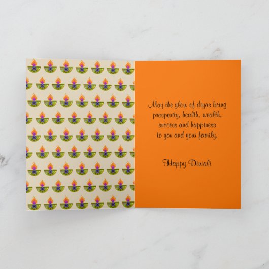 Bunte Diwali Lampe Diya Karte (Innenseite)