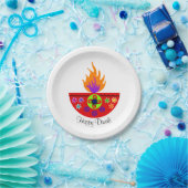 Bunte Diwali Lampe Diya Pappteller (Party)