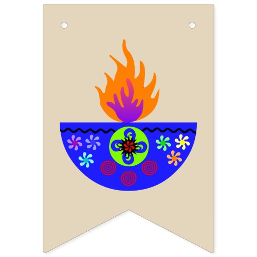 Bunte Diwali Lampe Diya Wimpelkette (Zweite Fahne)