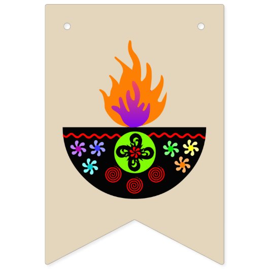 Bunte Diwali Lampe Diya Wimpelkette (Dritte Fahne)