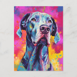 Bunte Dogge Postkarte