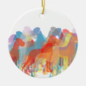 Bunte Doggen WeihnachtsŌ Keramik Ornament (Vorne)