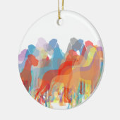 Bunte Doggen WeihnachtsŌ Keramik Ornament (Links)