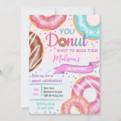 Bunte Donuts Einladung zum Geburtstag (Vorderseite)