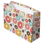Bunte Donuts-Muster Große Geschenktüte (Rückseite Schrägansicht)