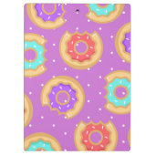 Bunte Donuts & Polka Dots | Monogramm Klemmbrett (Rückseite)
