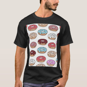 Bunte Doodle-Donuts Hintergrund. T-Shirt