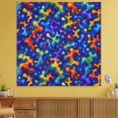 Bunte Doodle-Kunst Leinwanddruck (Insitu (Wohnzimmer))