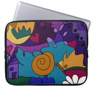 Bunte Doodle-Kunst Spaß Einzigartiger Laptop-Schut Laptopschutzhülle