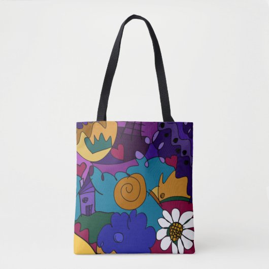 Bunte Doodle-Kunst Tasche (Vorderseite)