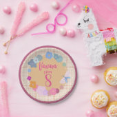 Bunte Dopamin-Blumen-Geburtstagsmädchen-Papierplat Pappteller (Party)