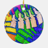 Bunte Dorn-Kunst-Verzierung Keramik Ornament (Hinten)