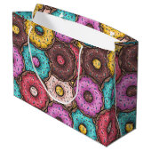 Bunte Doughnüsse Große Geschenktüte (Rückseite Schrägansicht)