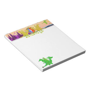 Bunte Drache-Weltniedliche Cartoon-Drachen Notizblock