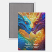 Bunte Drachen in der Liebe Hochzeit Danke Magnet (Vorderseite/Rückseite)