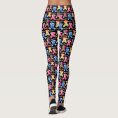 Bunte Dreieck-Muster-Mops-Silhouette-Mops-Liebe Leggings (Rückseite)