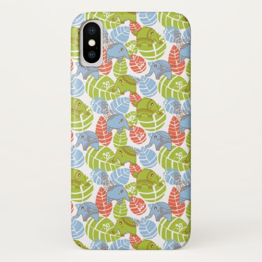 Bunte Dschungel-Elefanten Case-Mate iPhone Hülle (Rückseite)