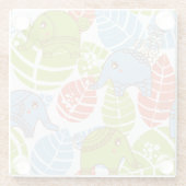 Bunte Dschungel-Elefanten Glasuntersetzer (Rückseite)