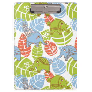 Bunte Dschungel-Elefanten Klemmbrett